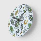 カラフルでさまざまな羽 ラウンド壁時計 (傾斜)