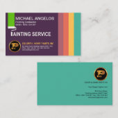 カラフルではっきりしたで明るい色のスタイリッシュな絵画 名刺 (正面/裏面)