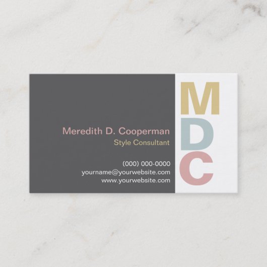 カラフルではっきりしたなモノグラム 名刺 (正面)