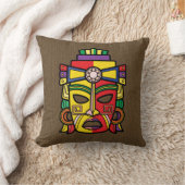 カラフルでアステカなインカ人のマヤのマスク クッション (ブランケット)