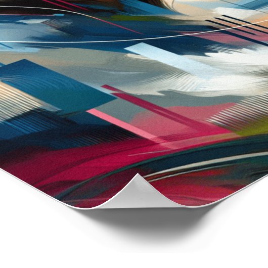 カラフルでアブストラクトな女性の顔の壁飾りポスター ポスター (角)