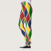 カラフルでアーガイル柄のな道化師のダイヤモンドのトレンディー レギンス (左)