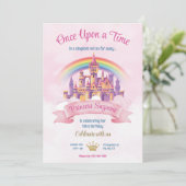 カラフルでイラストたっぷりのプリンセス誕生日パーティー 招待状 (スタンド正面)