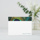 カラフルでエキゾチックな孔雀の羽の写真のエレガントな上品 サンキューカード (スタンド正面)