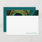 カラフルでエキゾチックな孔雀の羽の写真のエレガントな上品 サンキューカード (正面/裏面)
