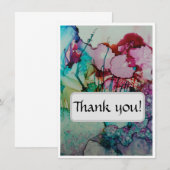 カラフルでエレガントな感謝カード サンキューカード (正面/裏面)