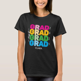 カラフルでカスタマイズされた名前と年卒業 Tシャツ