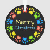 カラフルでカスタムなクリスマスペット写真 オーナメント (裏面)