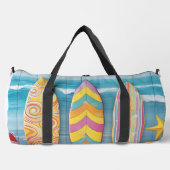 カラフルでカッコいいサマーサーフボード ダッフルバッグ (正面)