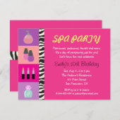 カラフルでガーリーなスパの誕生日のパーティの招待状 招待状 (正面/裏面)