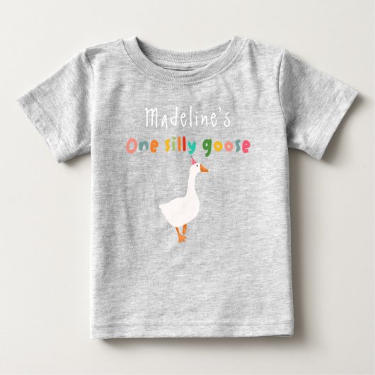 カラフルでキュートなワン シリ― ゴース 1歳の誕生日 ベビーTシャツ (正面)