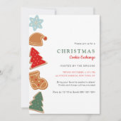 カラフルでキュートな子供たちのクリスマスクッキー交換会 招待状 (正面)