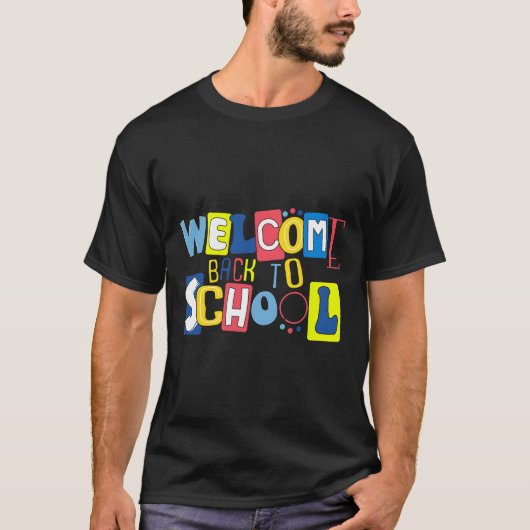 カラフルでキュートな学校再開おめでとう Tシャツ (正面)