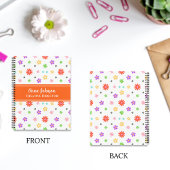 カラフルでキュートな花柄シームレスパターン ノートブック