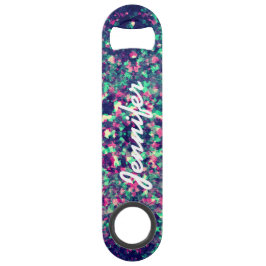 カラフルでグランジな万華鏡のように千変万化するパターンパターンモノグラム スピード栓抜き