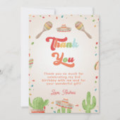 カラフルでグルーヴィーなフィエスタ 子供の誕生日お礼メッセージ 招待状 (正面)