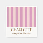 カラフルでスタイリッシュなミニマルストライプパーティー スタンダードカクテルナプキン (正面)