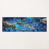 カラフルでスタイリッシュな海洋生物 ヨガマット (正面(横))