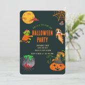 カラフルでスプーキーなハロウィンパーティー招待状 招待状 (スタンド正面)