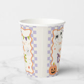 カラフルでスプーキーな1歳のハロウィンゴーストの誕生日 紙コップ (右)