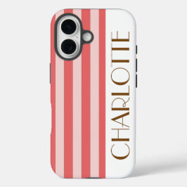 カラフルでトレンディなモダンな明るい色のスタイリッシュストライプ iPhone 16ケース