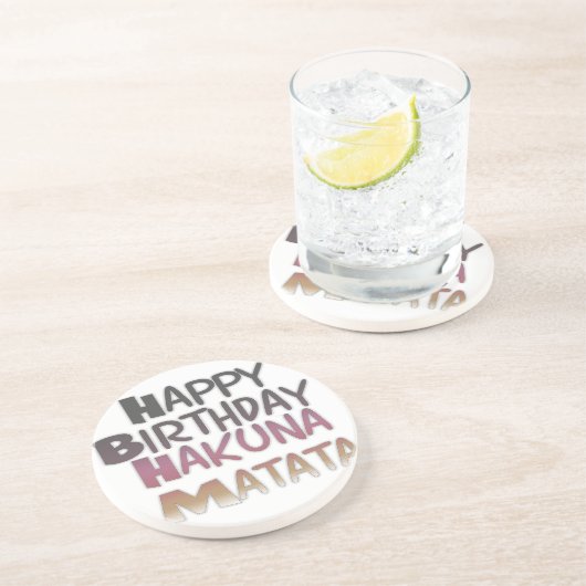 カラフルでハッピーな誕生日 ハクナマタタ デザイン コースター (側面)