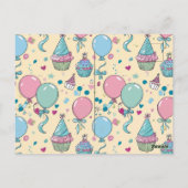 カラフルでパーソナライズされた誕生日招待状 ポストカード (裏面)