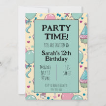 カラフルでパーソナライズされた誕生日招待状
