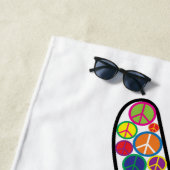 カラフルでパーソナライズなピースサイン手 ビーチタオル (インサイチュ)