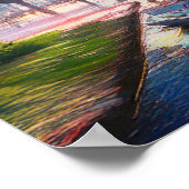 カラフルでビビッドなタンパフロリダの抽象芸術 ポスター (角)