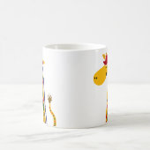 カラフルでファンキーなキリンの芸術 コーヒーマグカップ (中央)