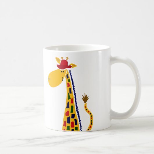 カラフルでファンキーなキリンの芸術 コーヒーマグカップ (右)