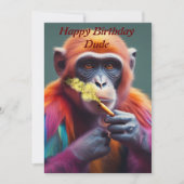 カラフルでファンキーなサルとシガレット 招待状 (正面)