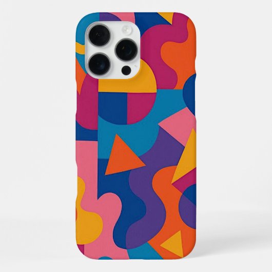 カラフルでファンキーな不定形の形状アートパターン iPhoneケース (裏面)