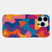 カラフルでファンキーな不定形の形状アートパターン iPhoneケース (裏面横)