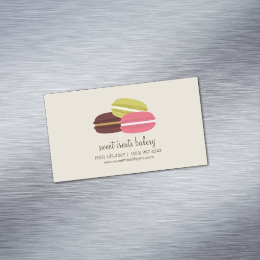 カラフルでフランスのなマカロンのベーカリー マグネット名刺 (インサイチュ)