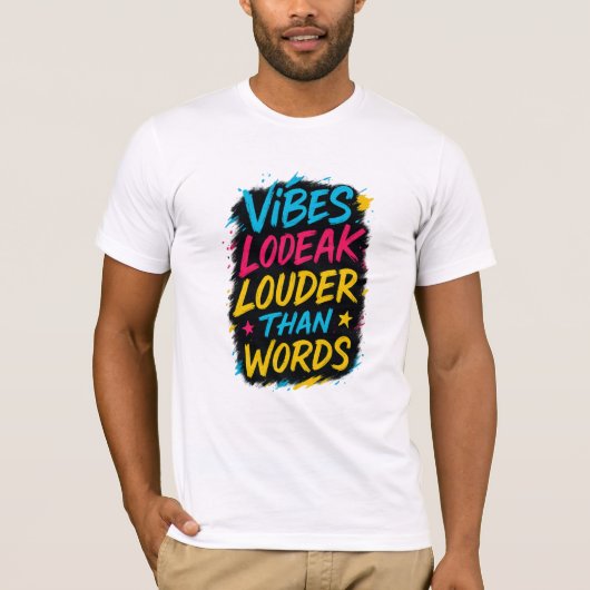 カラフルでボールドな引用Tシャツ Tシャツ (正面)