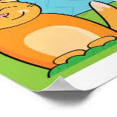 カラフルでボールドな猫のイラスト | 子供部屋 ポスター (角)