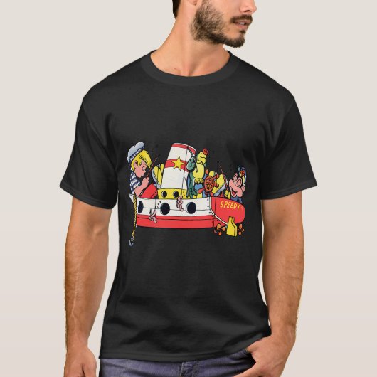 カラフルでポジティブな魚 Tシャツ (正面)