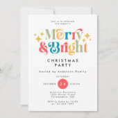 カラフルでポップなレトロクリスマスパーティ 招待状 (正面)
