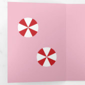 カラフルでポップなレトロ風カスタマイズ可能クリスマスカード 三つ折りクリスマスカード (内部最初)