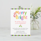 カラフルでメリーで、明るいクリスマス・パーティ 招待状 (スタンド正面)