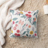 カラフルでモダンでかわいらしい花パターン クッション (ブランケット)