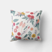 カラフルでモダンでかわいらしい花パターン クッション (裏面)