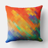 カラフルでモダンで幾何学的なダイヤモンドパターン#20 クッション (裏面)