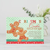 カラフルでモダンなクリスマスのクッキー交換交換 招待状 (スタンド正面)