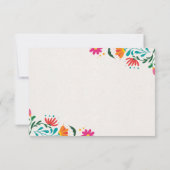 カラフルでモダンなボダ スペイン風結婚式 出欠カード (裏面)