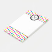 カラフルでモダンな水玉模様のおもしろいパターン ポストイット (アングル)