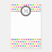 カラフルでモダンな水玉模様のおもしろいパターン ポストイット (正面)