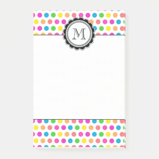 カラフルでモダンな水玉模様のおもしろいパターン ポストイット (正面)